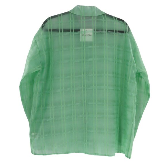 Petal Dew Sheer Plaid Shirt Women Green Coquette Twee Retro Vintage-Inspired NWT - Picture 3 of 9
